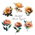 Beautiful Floral Clipart or frame, colored background for your text.