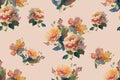 Vintage Floral seamless pattern on background color Royalty Free Stock Photo