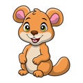 Cute chipmunk cartoon on white background