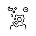 Black line icon for Sleeping, slumber and sleep