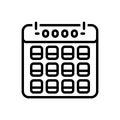 Black line icon for Yrs, schedule and agenda Royalty Free Stock Photo
