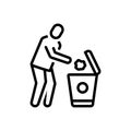 Black line icon for Dispose, trash bin and throw away