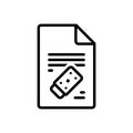 Black line icon for Erase, rubber and remove Royalty Free Stock Photo