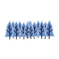 Pine forest icon. Flat color design. Vector Illustrations. Illustration of a forest or collection of plants when winter arrives.