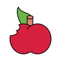 apple fresh fruit icon vector illustration design graphic flat and isolated vector illustration. Illustration of a fresh red apple Royalty Free Stock Photo