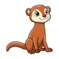 Cute weasel cartoon on white background