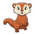 Cute weasel cartoon on white background