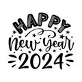 Happy New Year 2024 - Inspirational New Year handwritten quote