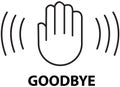 Hand waving icon Goodbye