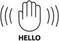 Hand waving icon Hello by hand
