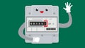 Electric meter with a smiley face. Vector illustration