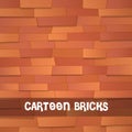 Vector illustration of seamless pattern cartoon bricks wall, bright texture tiled background Royalty Free Stock Photo