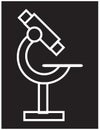 Black Simple microscope line icon