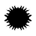 Virus icon on white background. Coronavirus icon. Black silhouette of a round-tailed virus like the corona virus.