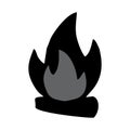 Fire flame icon. Flat color design. Vector illustration. EPS 10. Campfire silhouette. bonfire symbol.