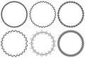 Set of decorative vintage openwork circle frames. Ornate round border. Vector illustration