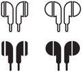 Earphone Icon set, Earbuds Icon