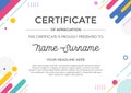 Abstract geometric certificate template design Royalty Free Stock Photo