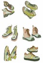 Stickers icons fashion sneakers pattern clothings boutique sport travel shoes