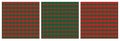 Set of Christmas plaid seamless pattern.Checkered tartan gingham with twill weave repeat pattern in green red.Xmas collection.