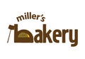 Bakery logotype template with open oven and shovel