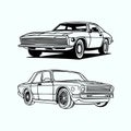 An automobile\'s vector outline drawing