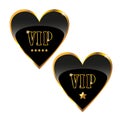 Vector vip heart stiker or card on black and gold background. Premium quality.