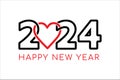 2024 Happy New Year Number Design