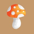 mushroom autumn season paint watercolor vector design