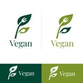 Vector Graphic Design, Veganfood Logo Design Royalty Free Stock Photo