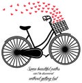 Bicycle design with heart on white background