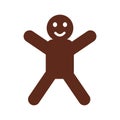 gingerbread man flat icon isolated on white background for web and mobile app design. Christmas and winter design elements. Royalty Free Stock Photo