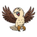 Cute falcon cartoon on white background