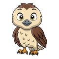 Cute falcon cartoon on white background