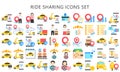 Ride sharing multi color icons pack