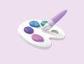 Art pastel color palette with paint brush tool for drawing