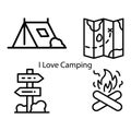 I love my camping vector. Royalty Free Stock Photo