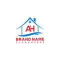 A H letter house logo design vector template. Home logo design.