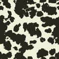 Cow skin in black spotted background , seamless grunge pattern, animal texture. Vector wallpaper Royalty Free Stock Photo