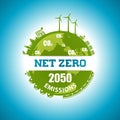 Net Zero Greenhouse Gas Emission Target Carbon Climate Neutral Campaign Design Royalty Free Stock Photo