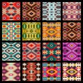 Traditional textile pattern set - visualization of ethnic tribal ornament Royalty Free Stock Photo