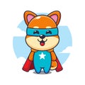 Cute super shiba inu cartoon vector illustration. Royalty Free Stock Photo