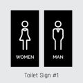 Elegance in Necessity: Chic Toilet Sign Vector Design Royalty Free Stock Photo