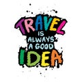 Travel is always a good idea. Inspirational quote.