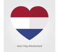 Heartfelt Patriotism: Perfect Heart-shaped Netherland Flag Vector