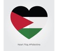 Heartfelt Patriotism: Perfect Heart-shaped Palestina Flag Vector Royalty Free Stock Photo