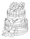 Hand drawn dessert coloring page, Desser vector Royalty Free Stock Photo