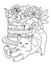 Hand drawn dessert coloring page, Desser vector Royalty Free Stock Photo