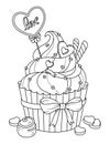 Hand drawn dessert coloring page, Desser vector