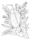 Hand drawn dessert coloring page, Desser vector Royalty Free Stock Photo